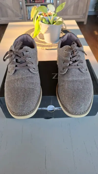 Zapatos casuales de tela gris para hombre - miniatura 4