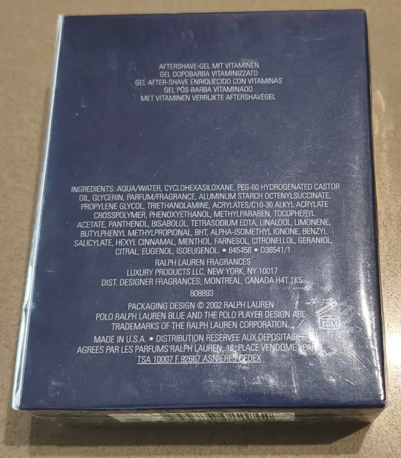 Gel After Shave Polo Ralph Lauren Blue 125ml Nuevo - 3