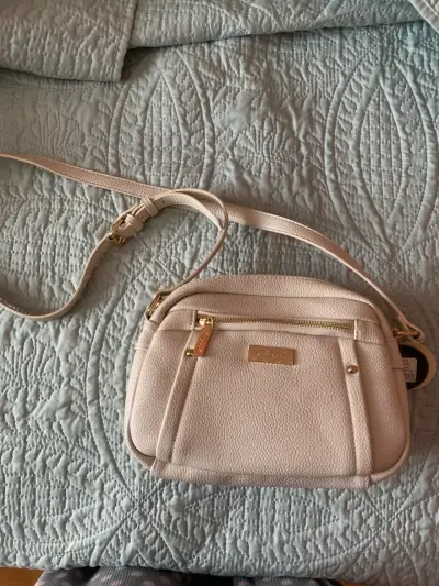 Cartera cruzada beige Gacel con doble cierre - miniatura 2
