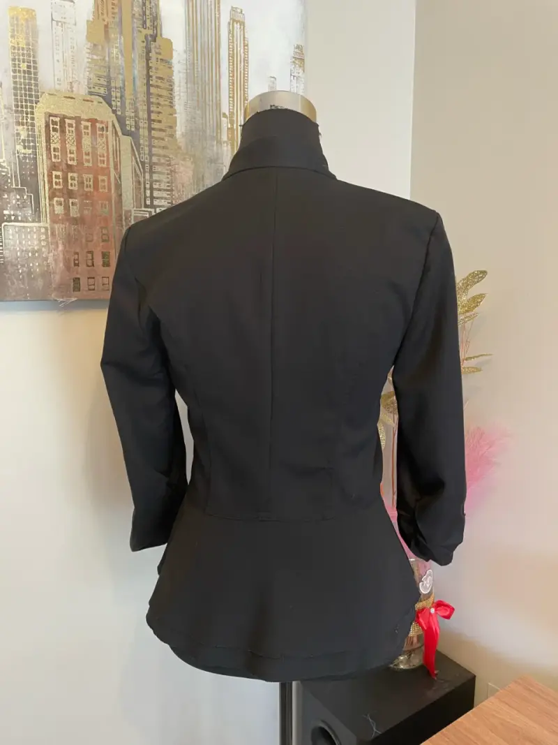 Chaqueta Negra Estilo Militar para Mujer - 5