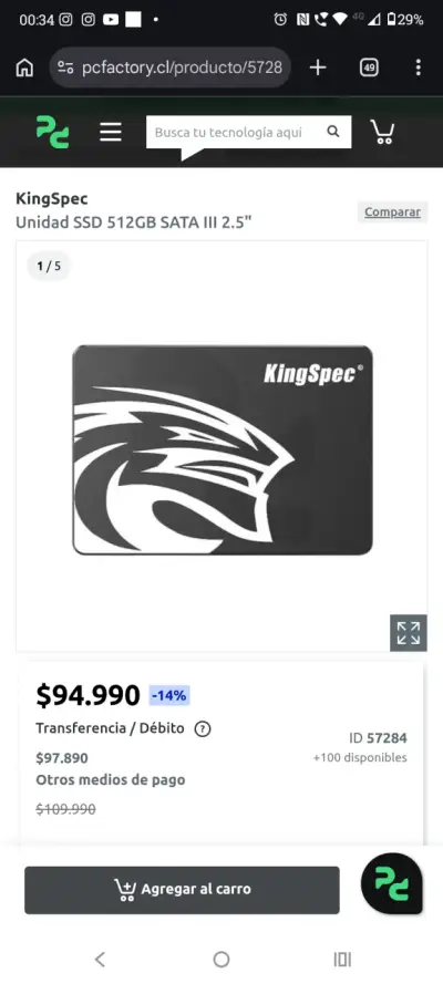 Disco Duro SSD KingSpec 512GB SATA III - miniatura 2