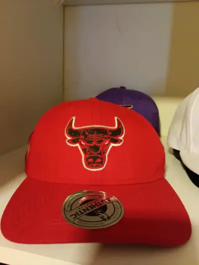 Gorra roja con logo de toro bordado - miniatura 1