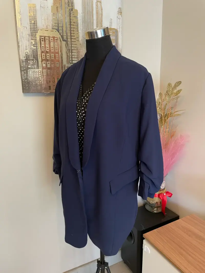 Blazer azul marino para mujer elegante - 2