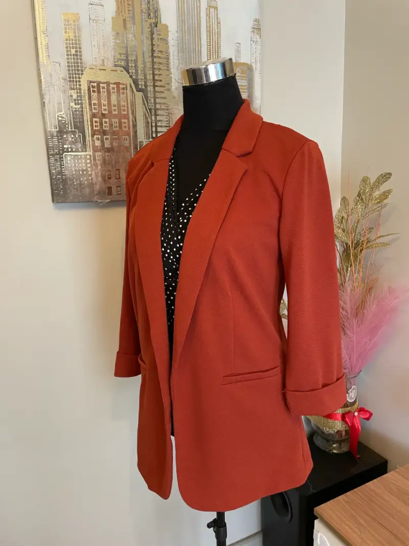 Blazer Mujer Rojo Estilo Casual - 2