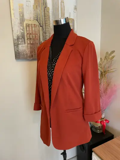 Blazer Mujer Rojo Estilo Casual - miniatura 2