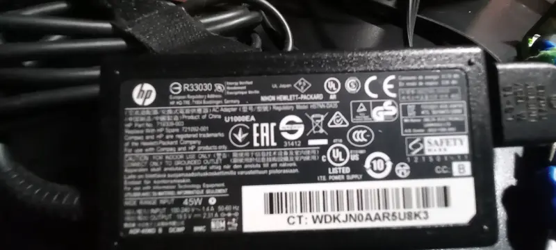 🔌 Cargador Original HP 45W – 19.5V / 2.31A