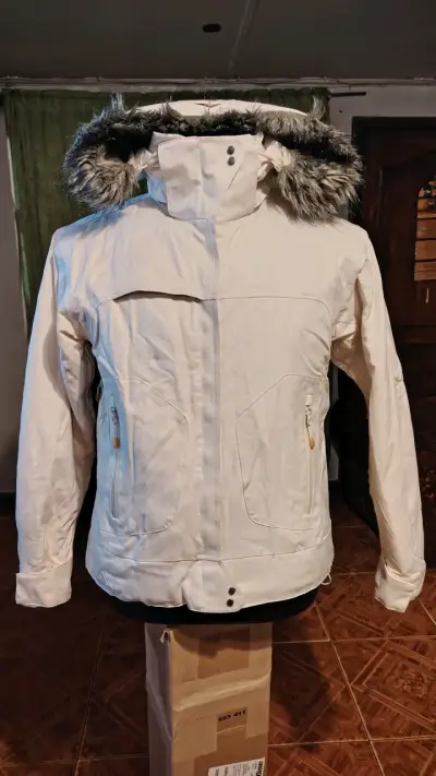 Chaqueta Columbia blanca con capucha de piel - miniatura 1
