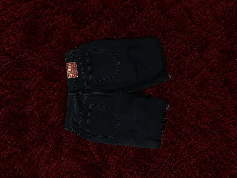 Shorts de mezclilla negros desgastados X&D - 2