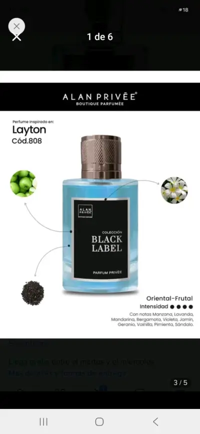 Perfume Alan Privé BlackLabel inspirado en Layton - miniatura 1