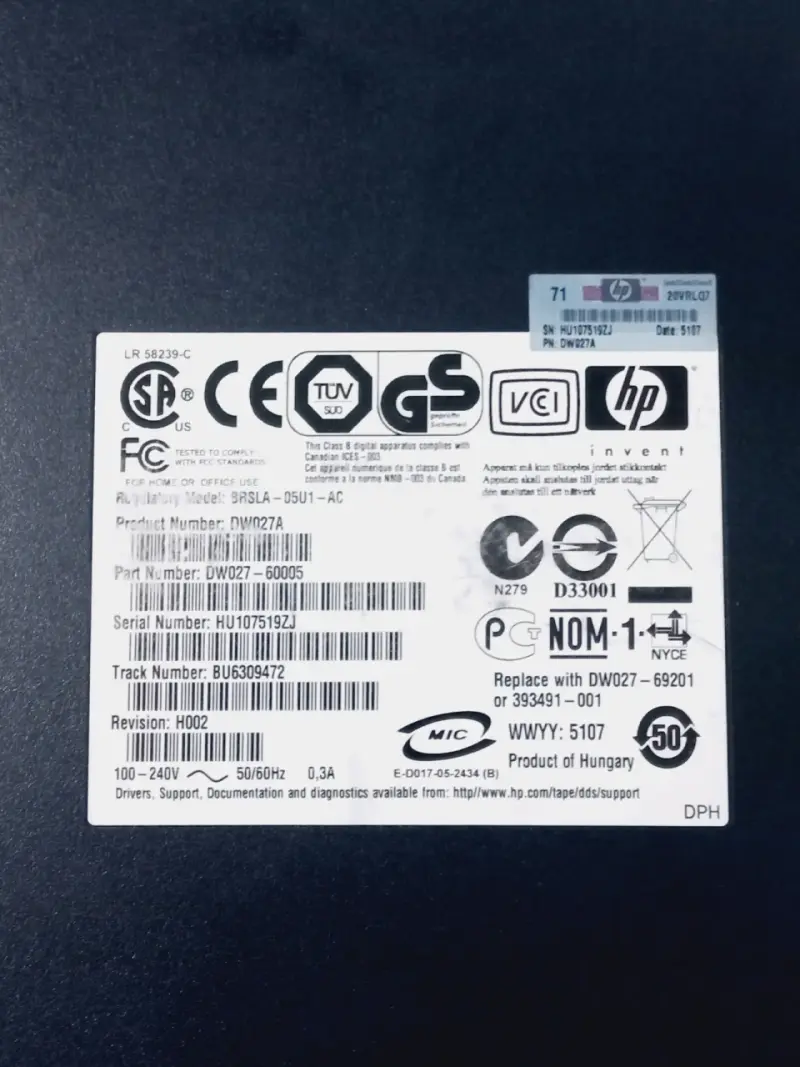 Unidad de Almacenamiento HP DAT 72 USB - 6
