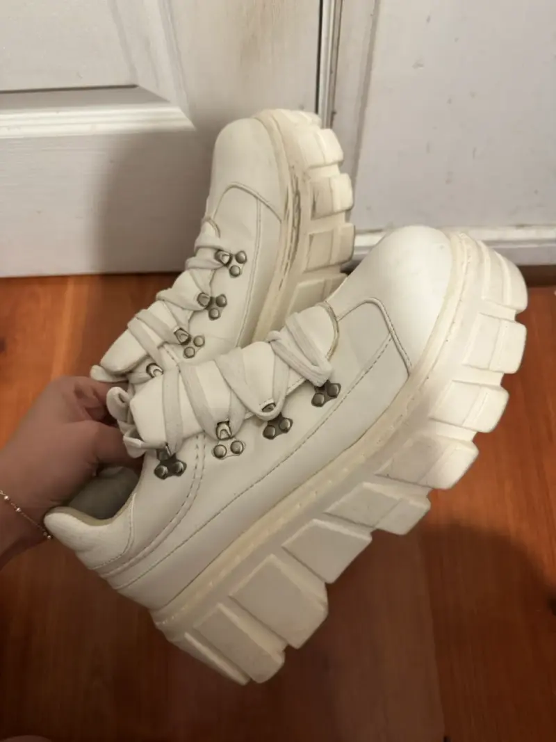Zapatillas blancas de plataforma gruesa - 3
