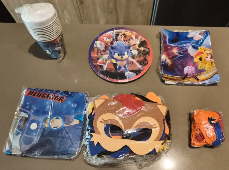 Set de Cumpleaños Infantil de Sonic