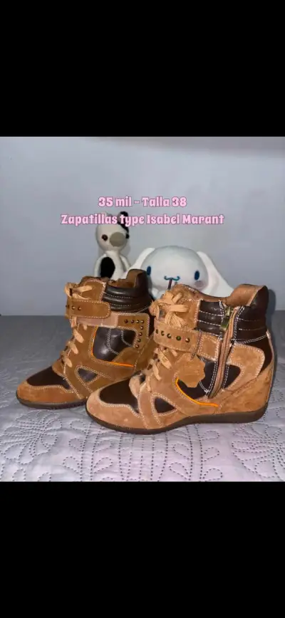 Zapatillas tipo Isabel Marant marrones - miniatura 1