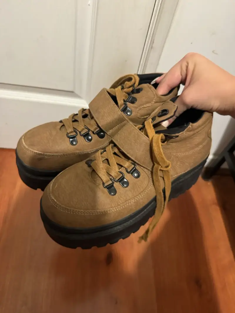 Botines de cuero marrón con plataforma - 1