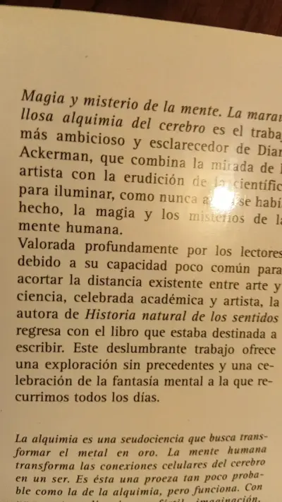 Libro Magia y Misterio de la Mente de Diane Ackerman - miniatura 3