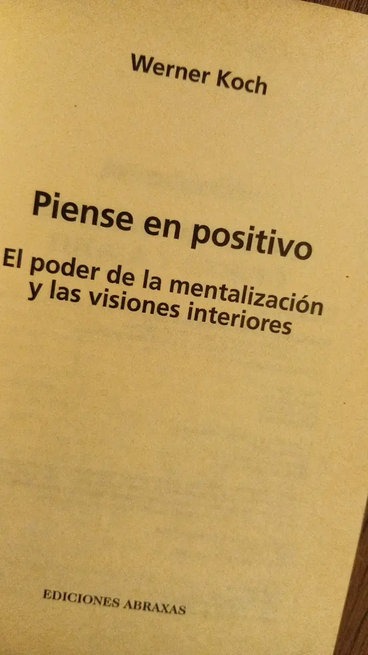 Libro Piense en Positivo de Werner Koch - 3