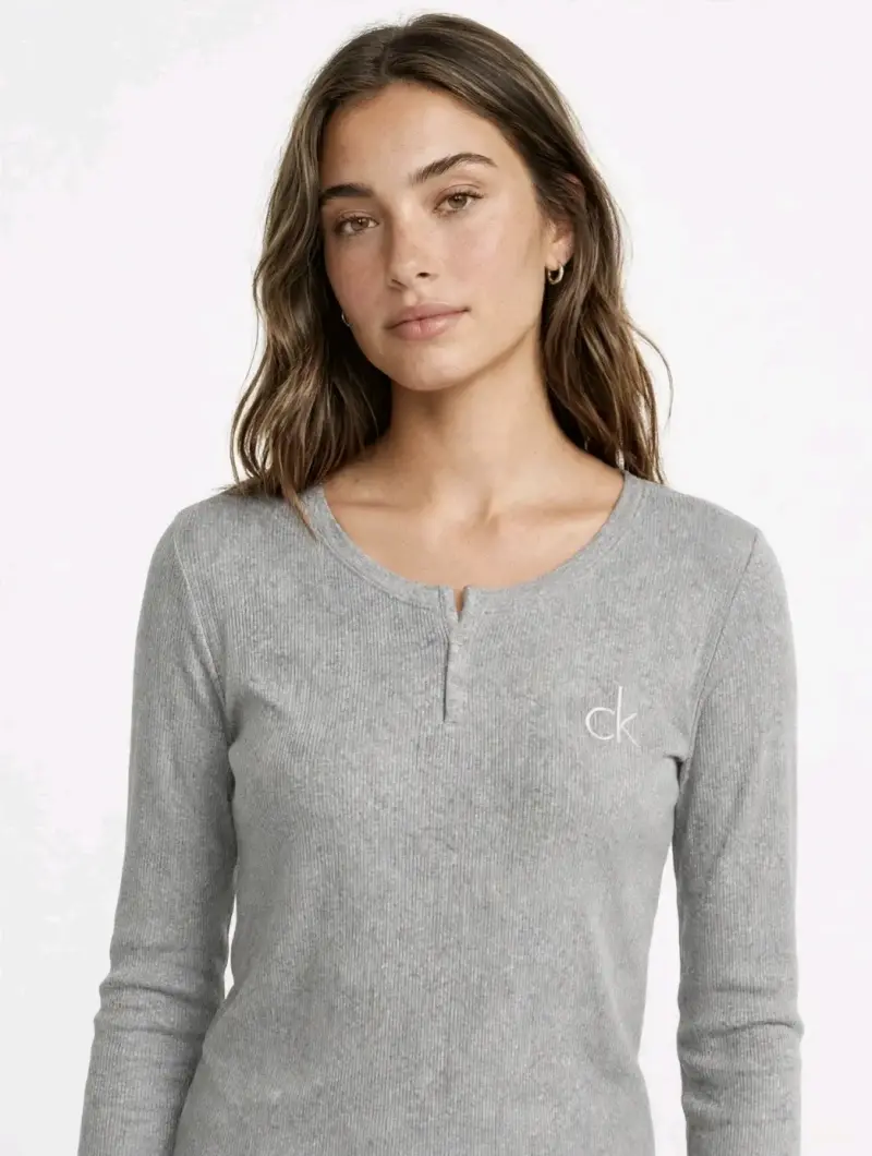 Polera manga larga Calvin Klein gris - 6