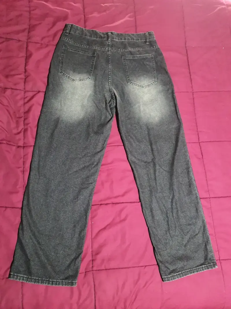Jeans de mezclilla gris para hombre talla 46 baggy - 1