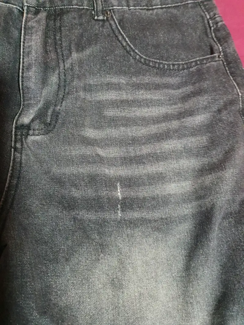 Jeans de mezclilla gris para hombre talla 46 baggy - 2