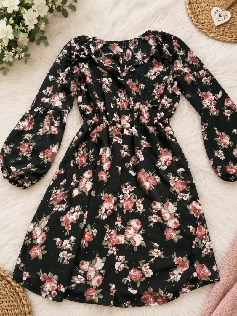 Vestido largo estampado floral tropical - 4