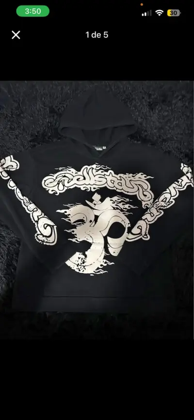 Polerón negro con capucha Hellstar diseño gráfico - miniatura 2