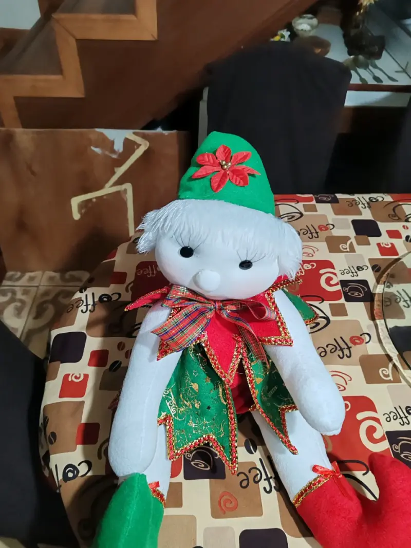Muñeco decorativo navideño duende de tela - 2