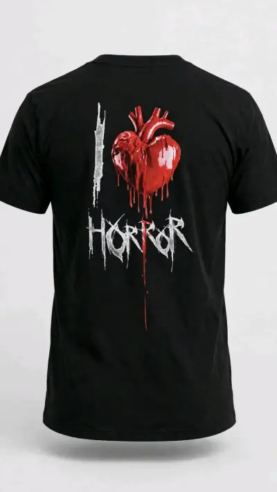 Polera Negra de Terror con Estampado de Películas - miniatura 3