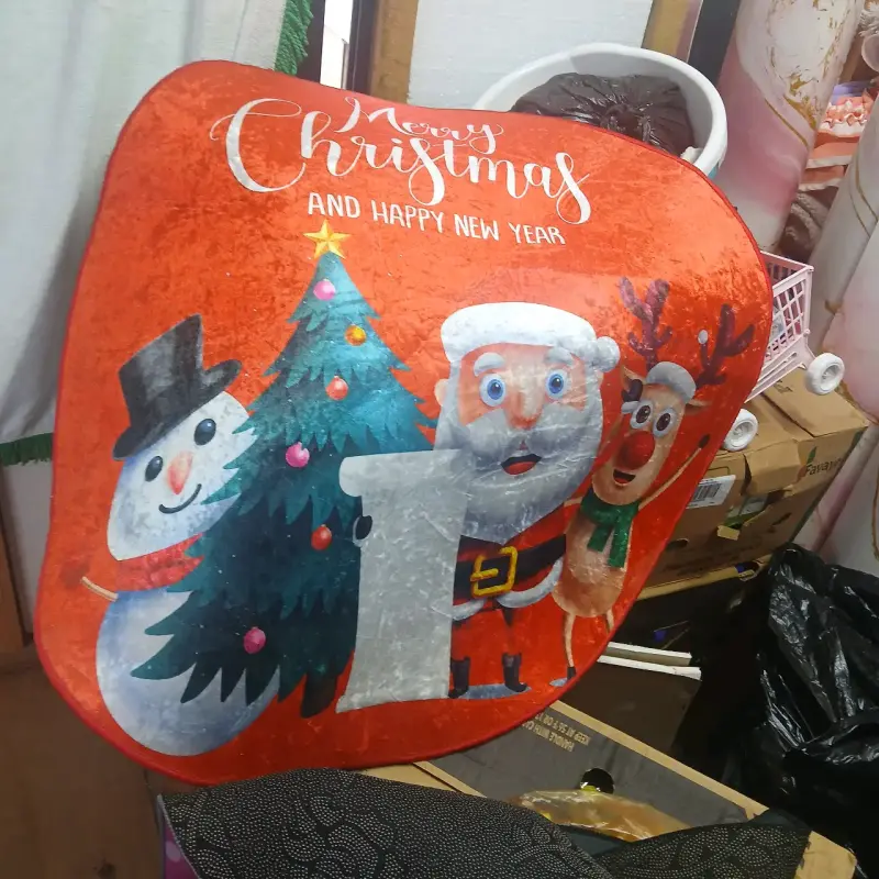 Cojín navideño con diseño de Santa y muñeco de nieve - 5
