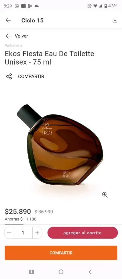 Perfume Ekos Fiesta Eau De Toilette Unisex 75 ml - miniatura 1