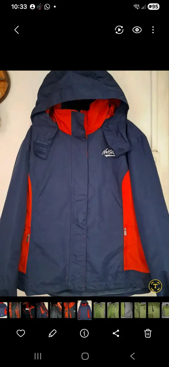 Chaqueta impermeable Nature azul y roja - 2