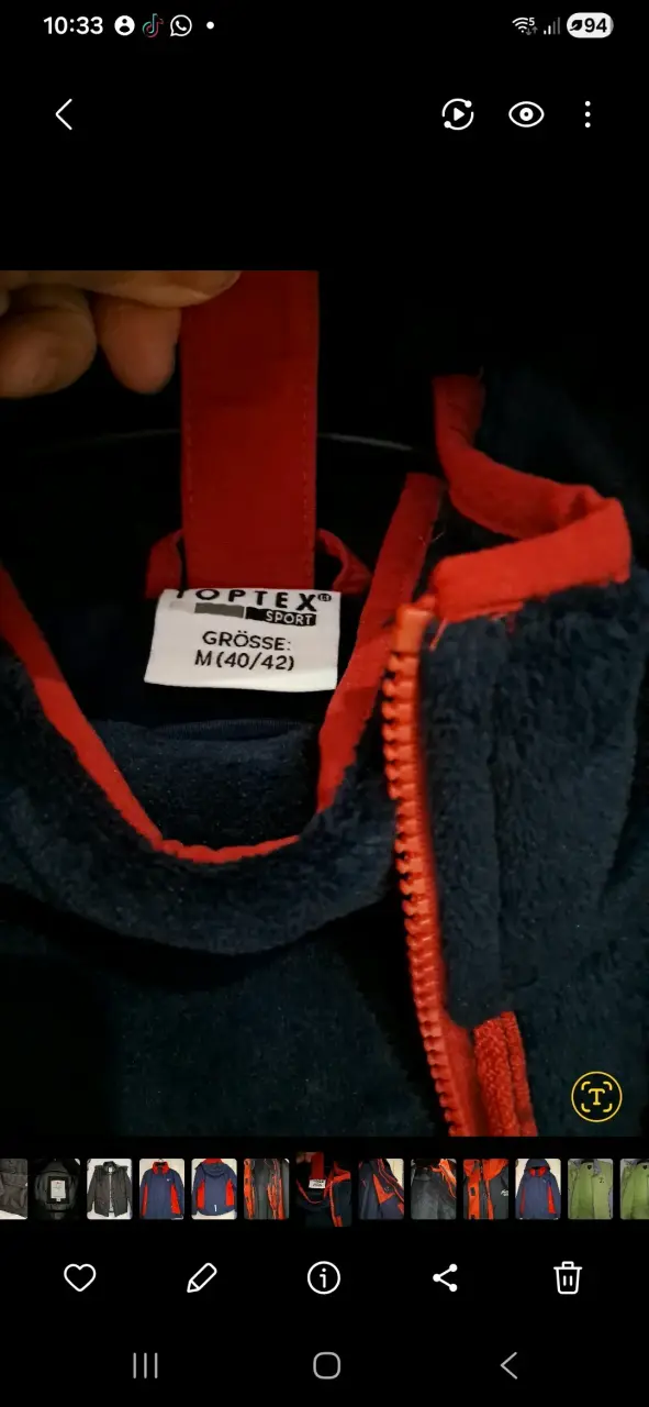 Chaqueta impermeable Nature azul y roja - 3