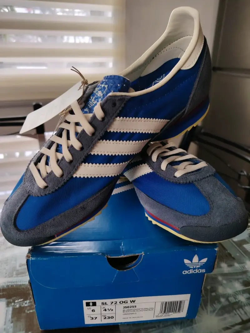 Zapatillas Adidas SL 72 OG W Azul y Blanco - 2