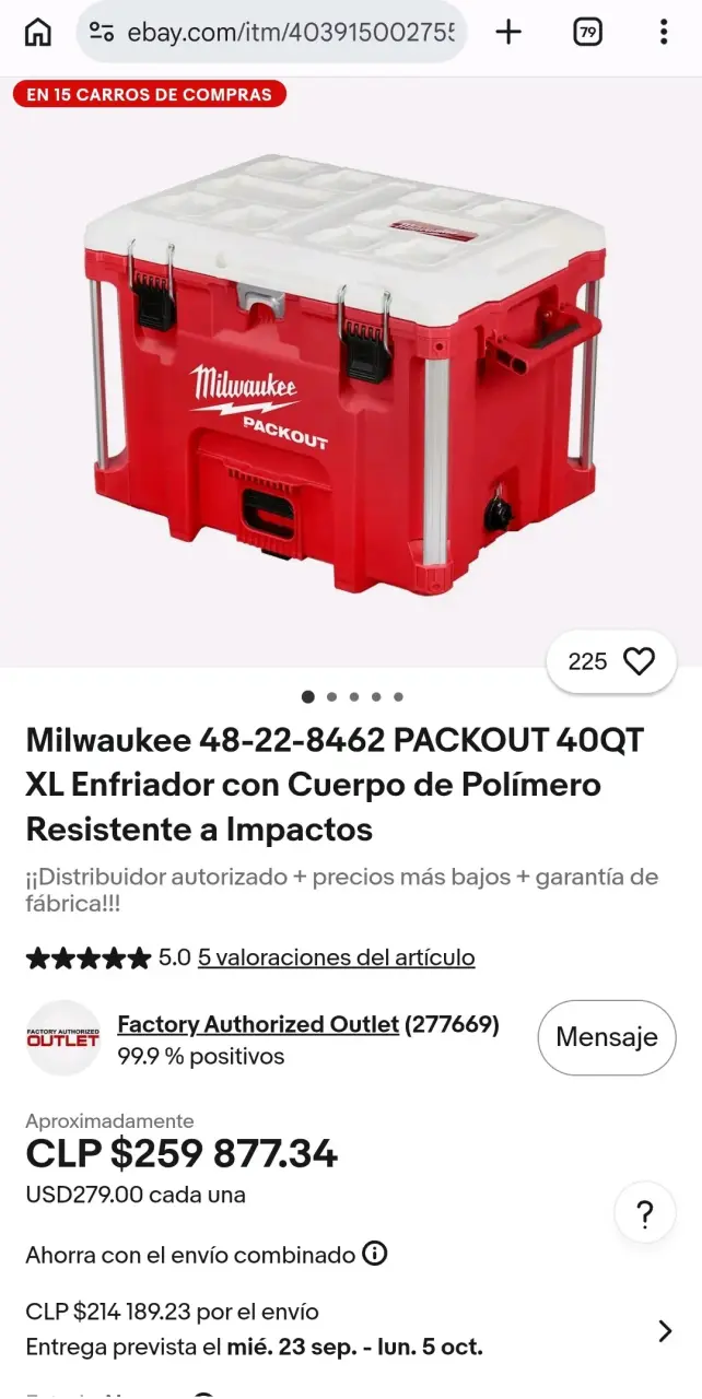 Cooler Milwaukee Packout XL resistente - 2