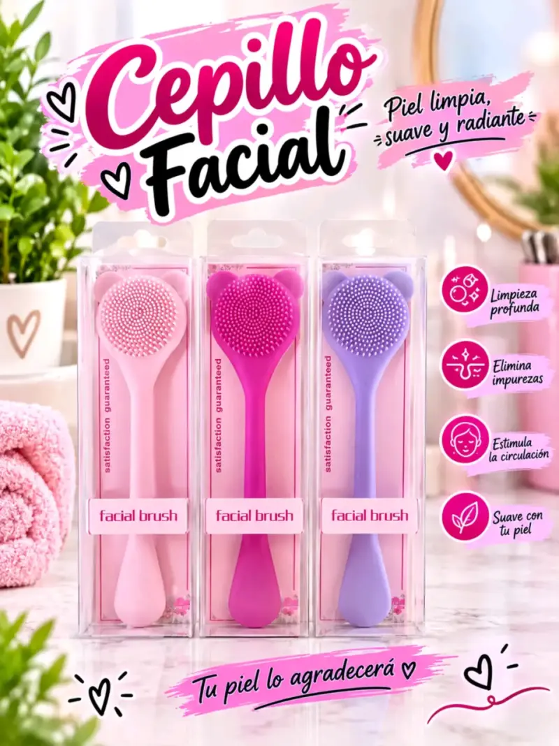 Cepillo Facial de Silicona para Limpieza Profunda