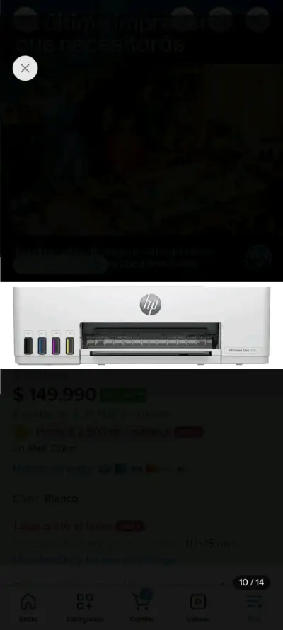 Impresora HP Smart Tank 210 con Tinta Incluida - miniatura 3