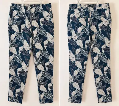 Pantalones estampados de hojas para mujer talla 38 - miniatura 1