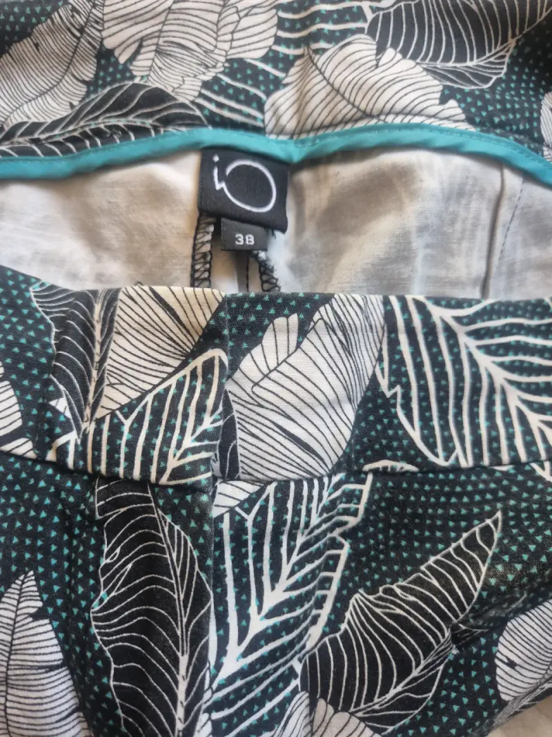 Pantalones estampados de hojas para mujer talla 38 - 2