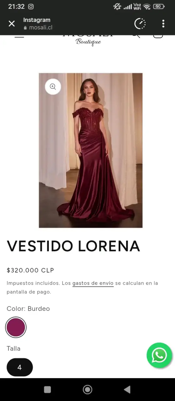Vestido de noche burdeo - 2