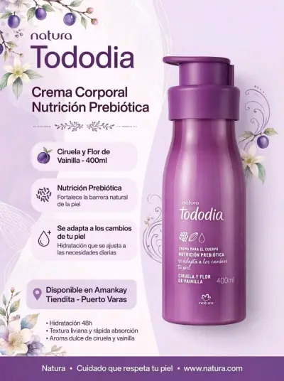 Crema Corporal  Tododia Ciruela y Vainilla 40 - miniatura 1
