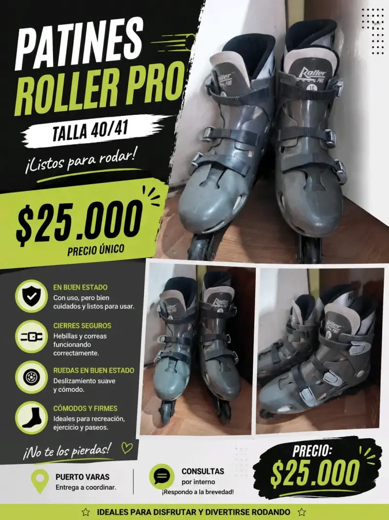 Patines Roller Pro talla 40/41 en buen estado