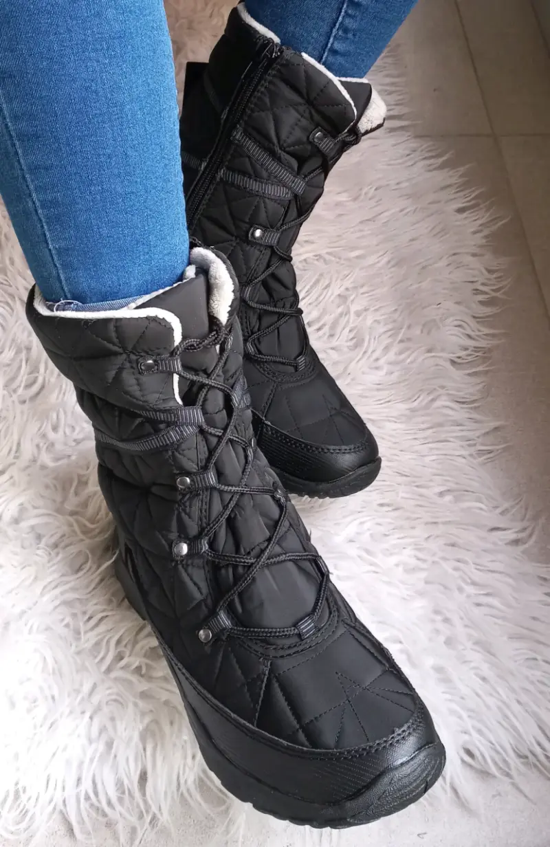 Botas de invierno negras para mujer con forro térmico - 2