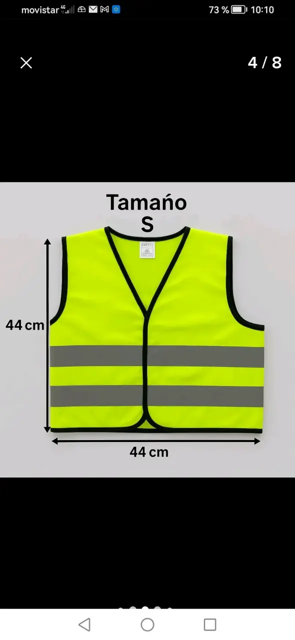 Chaleco Reflectante Infantil Amarillo Talla XS - 4