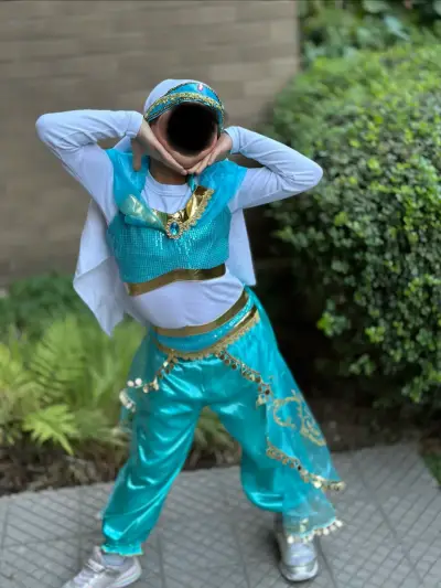 Disfraz de princesa árabe para niña en color turquesa - miniatura 1