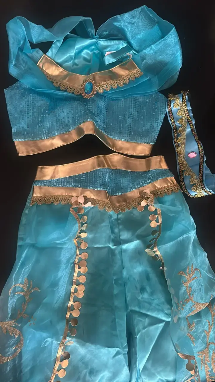 Disfraz de princesa árabe para niña en color turquesa - 2