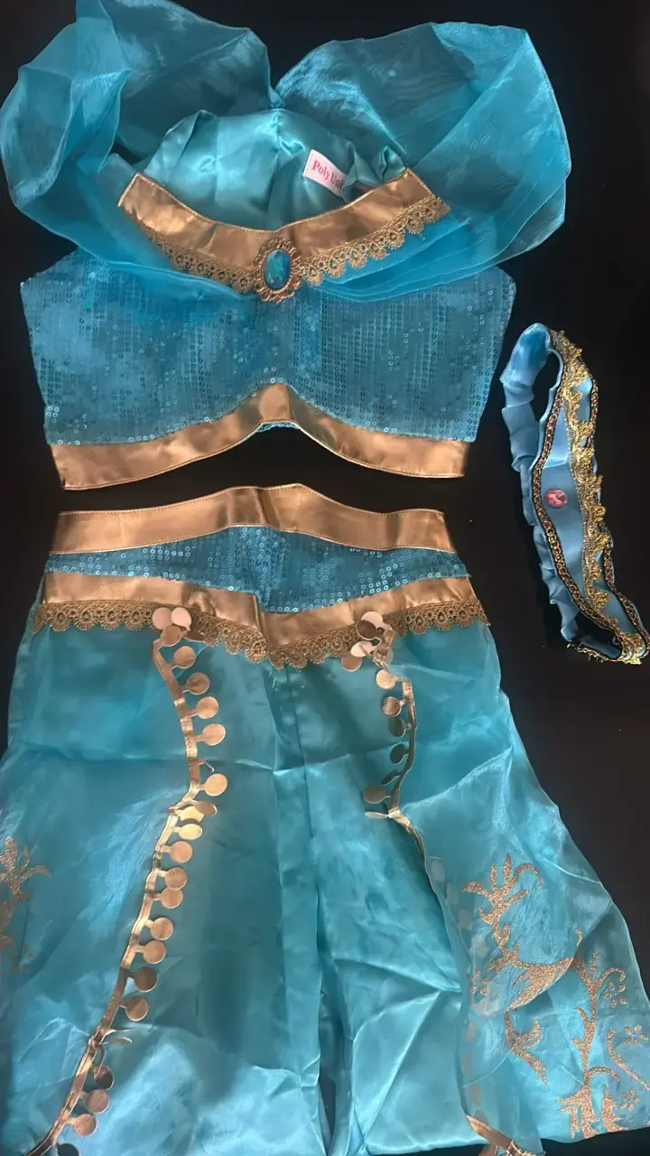 Disfraz de princesa árabe para niña en color turquesa - 3