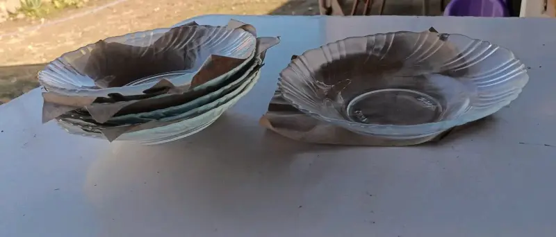 Juego de platos de vidrio transparente - 4