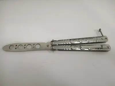 Cuchillo mariposa de entrenamiento metálico - miniatura 2