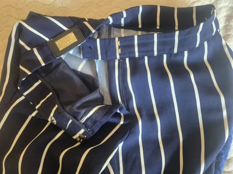 Pantalones a rayas azul marino talla 36 - 2