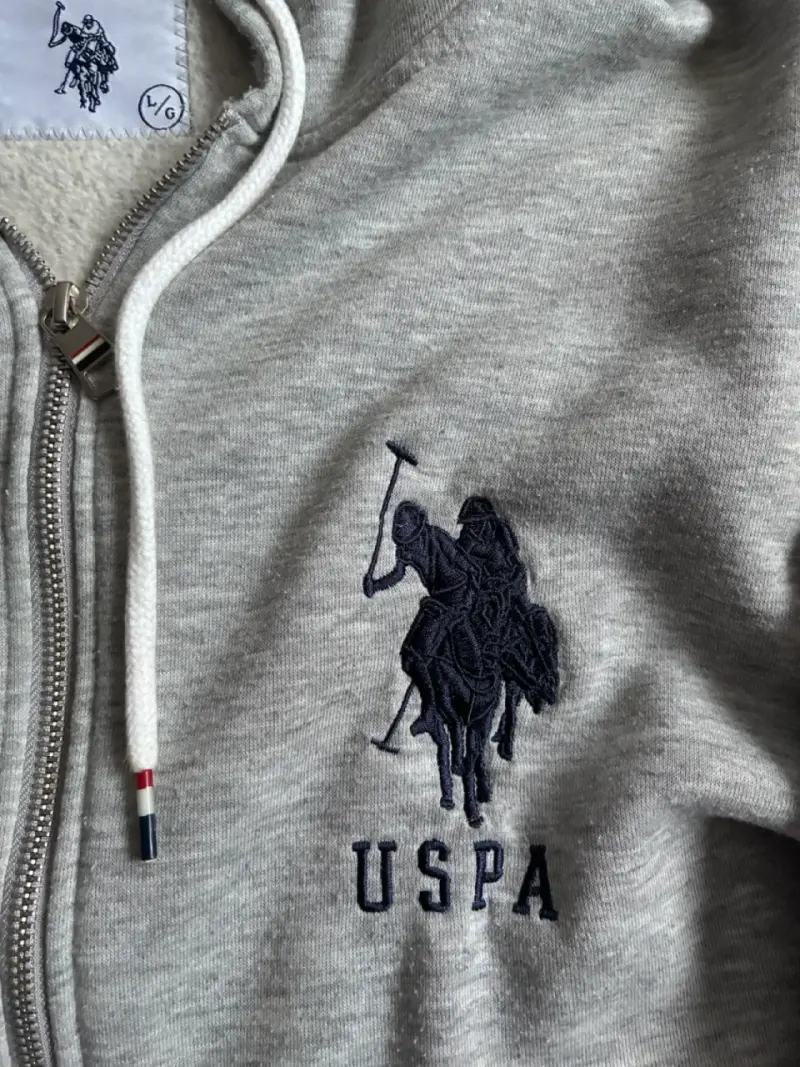 Polerón con capucha gris U.S. Polo Assn - 3