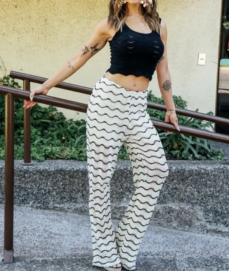 Conjunto top y pantalón Cali diseño ondulado - 2